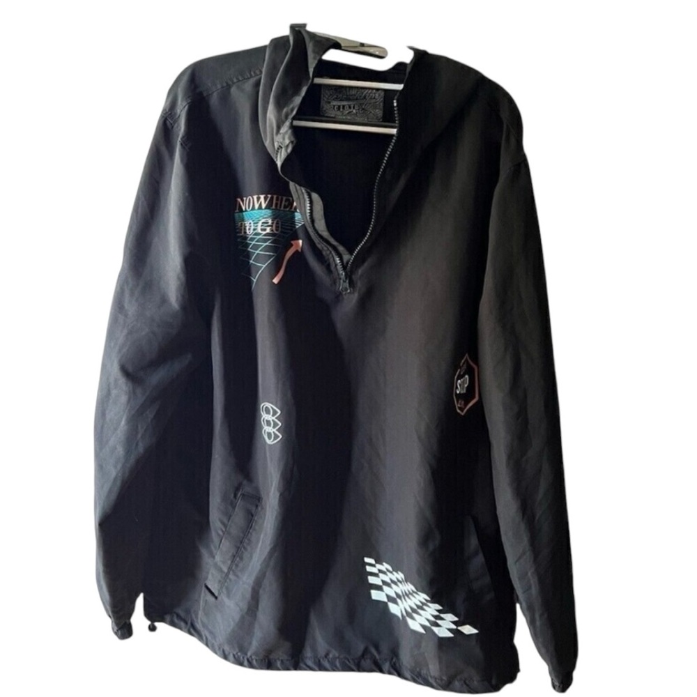 Brooklyn Cloth MFG CO. Black NOWHERE TO GO ANORAK Jacket Size Large